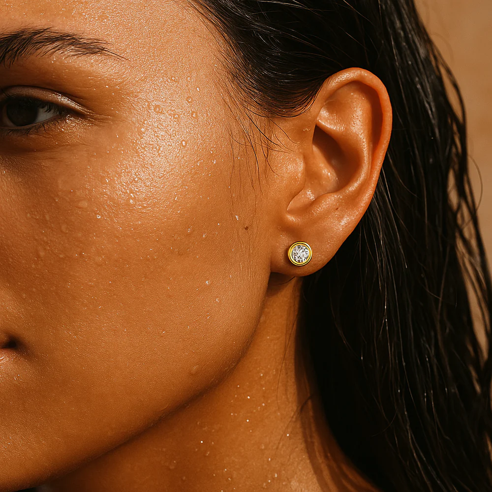 Cateana Bezel Stud Earring Ellie Vail