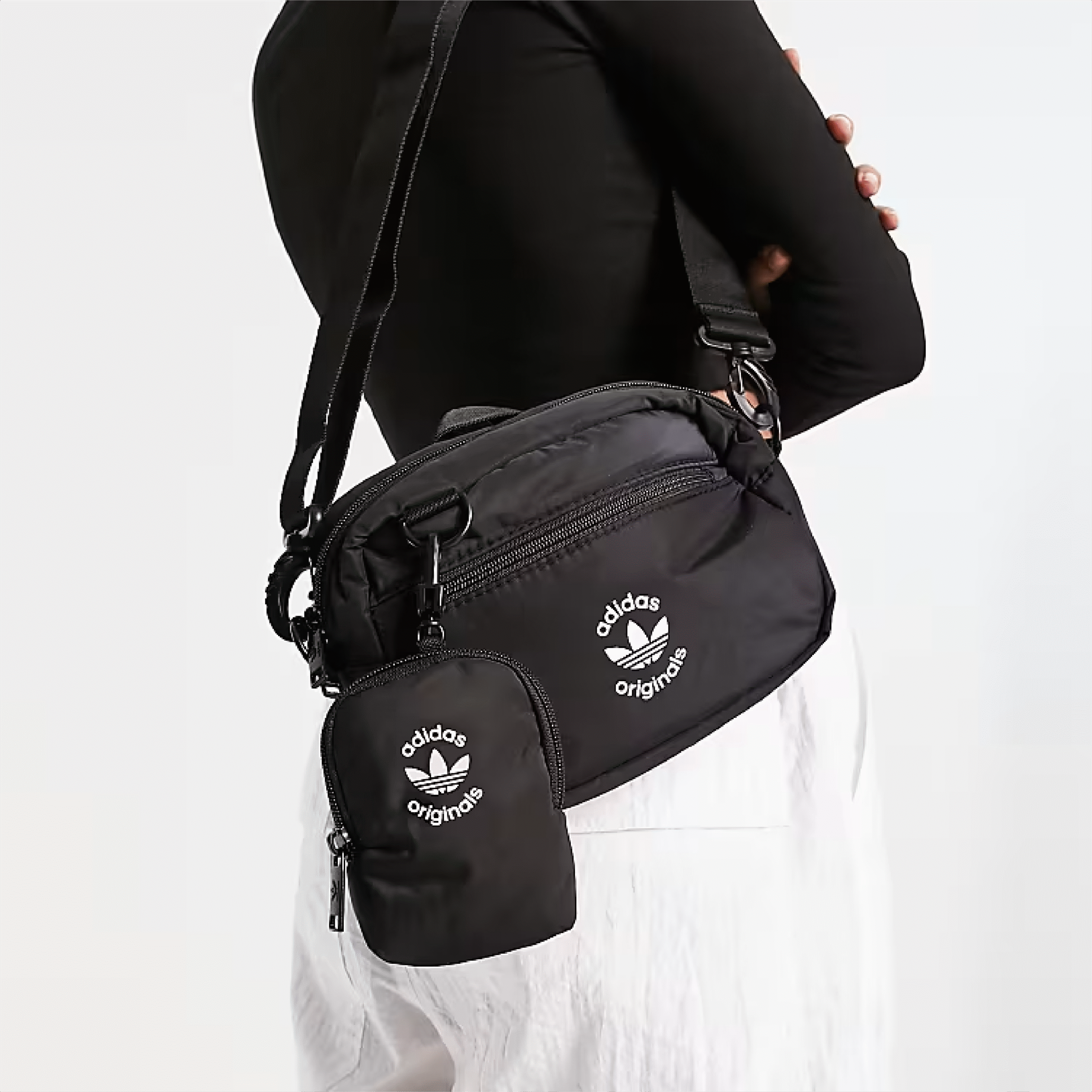 Adidas Originals puffer and pouch crossbody in black - 2