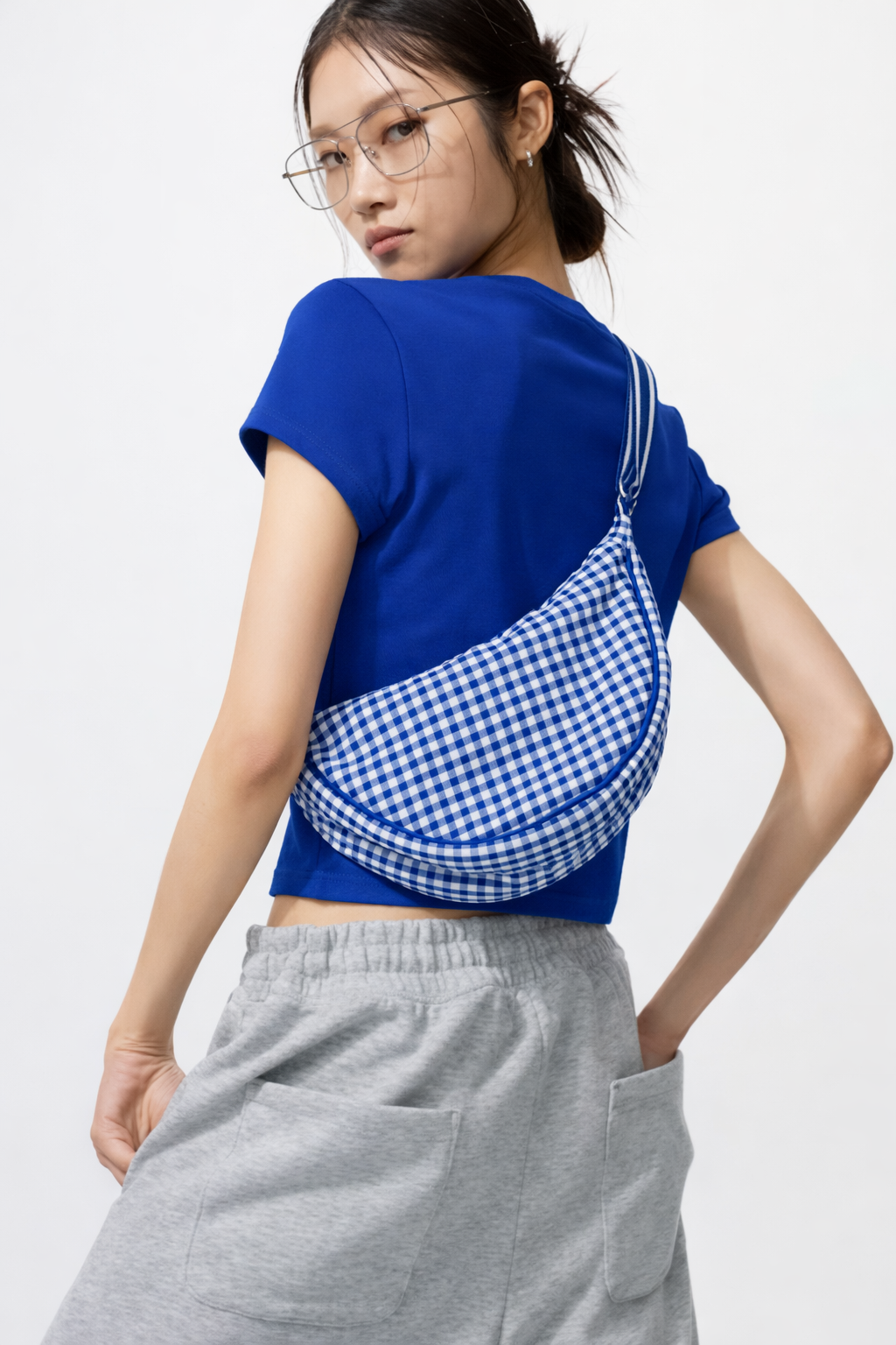 Round Mini Shoulder Bag | Gingham UNIQLO