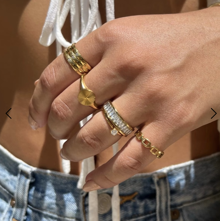 Ellie Vail – Billy Dainty Chain Ring (talla 6) - 4