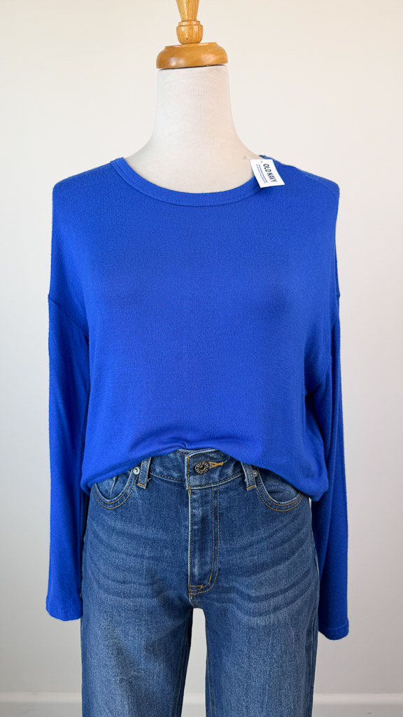 Long-Sleeve Oversized Crew-Neck Tee Old Navy (talla XS) - 2