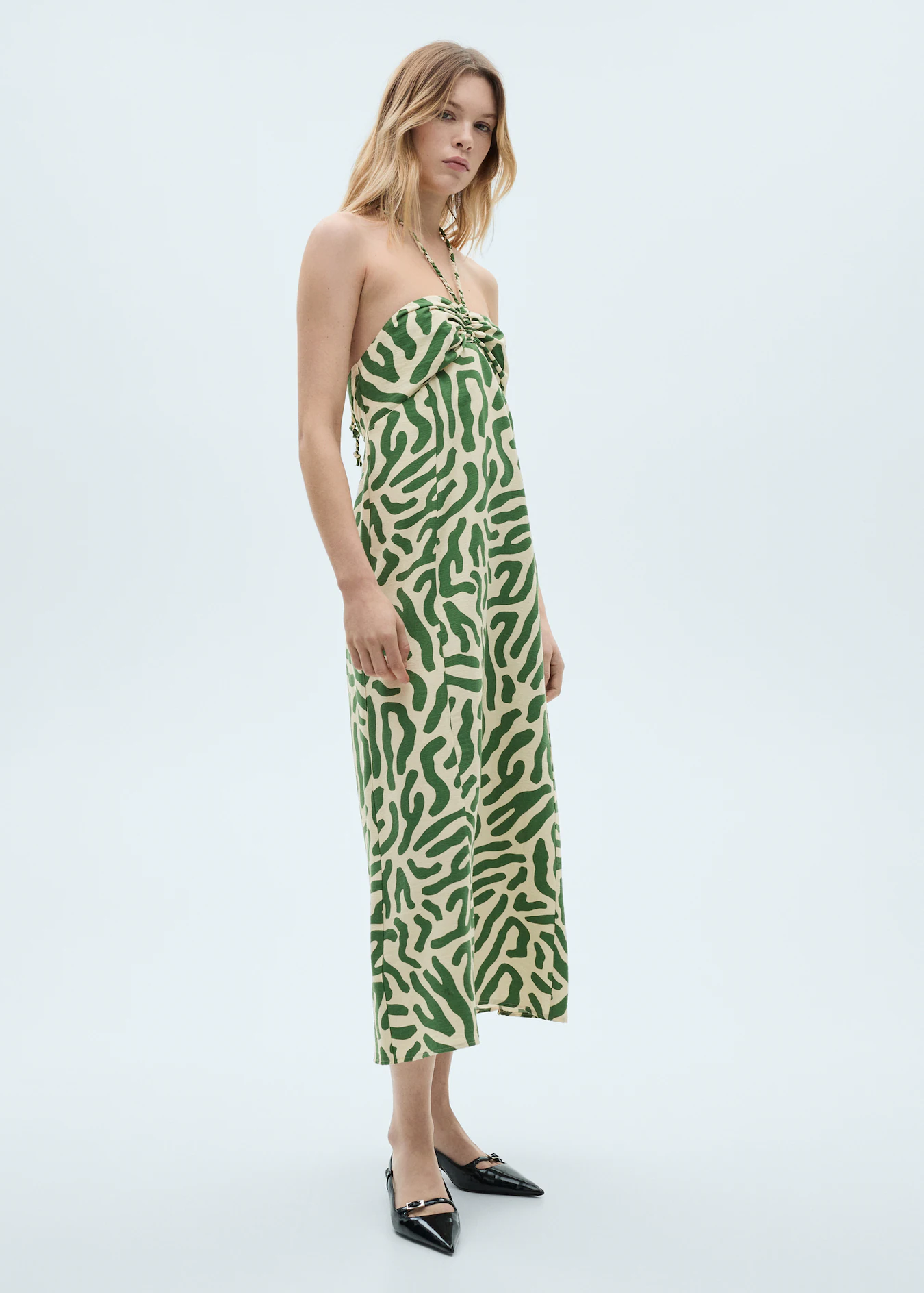 Vestido algodón volante MANGO (talla 8)