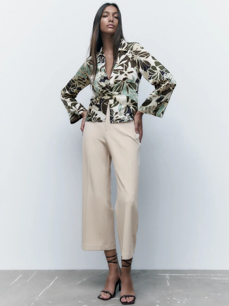 Zara print top V neck nueva (talla M) - 4