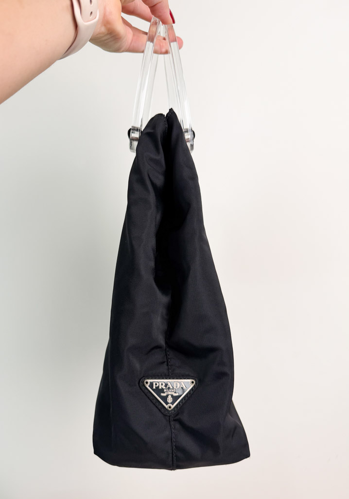 Prada Vintage Tessuto Lucite Handle Bag