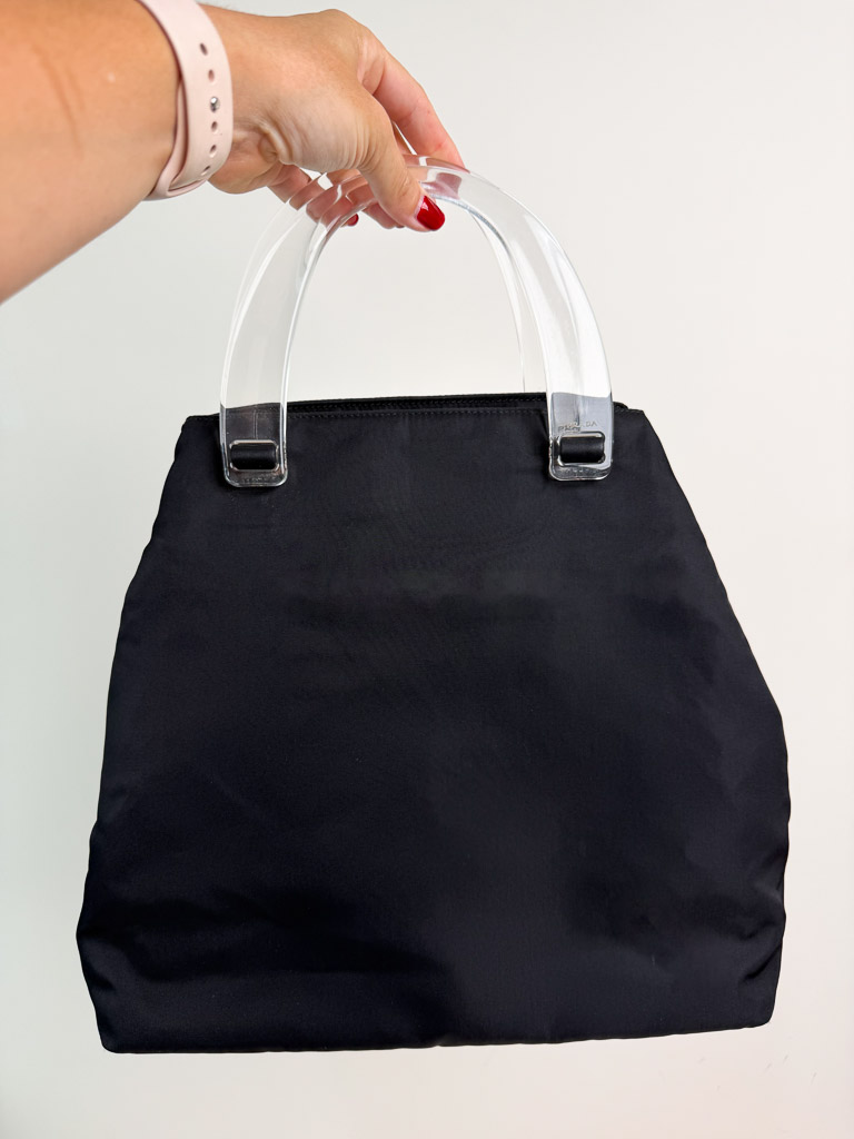 Prada Vintage Tessuto Lucite Handle Bag
