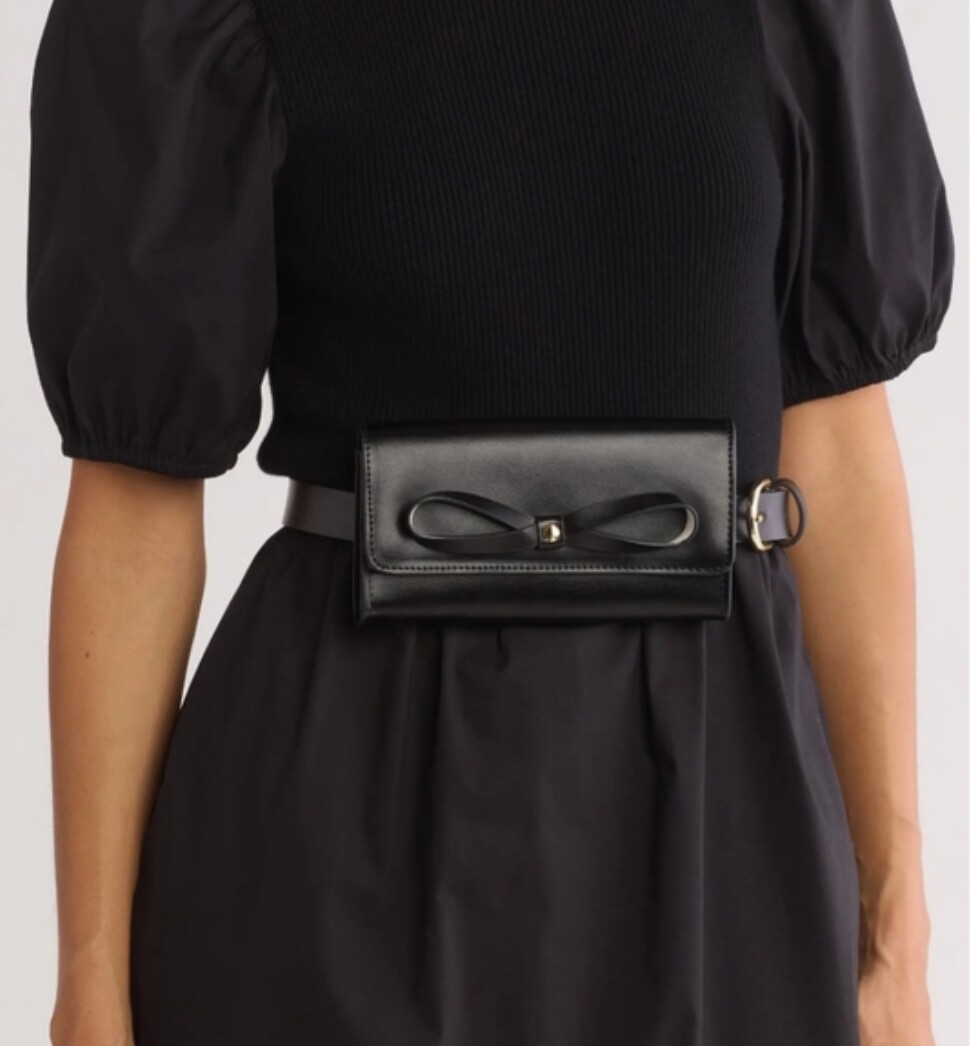Kate Spade Bow Belt Bag in Black