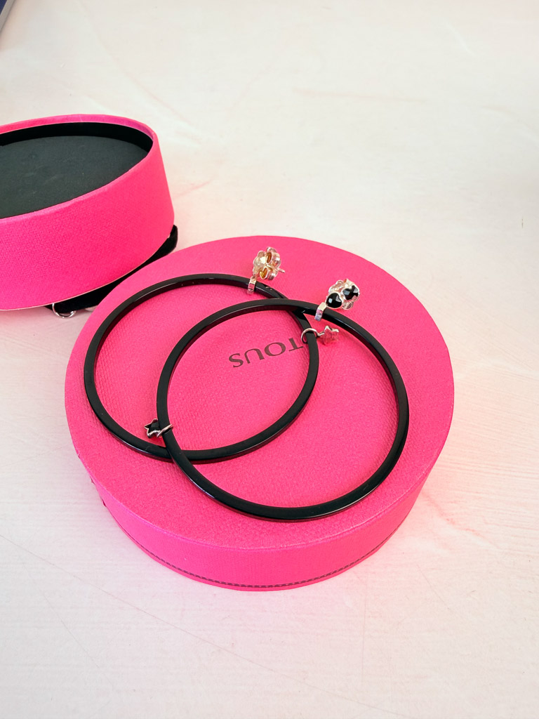 Large Mini Onix Earrings in Resin with Silver and Onyx TOUS - 3