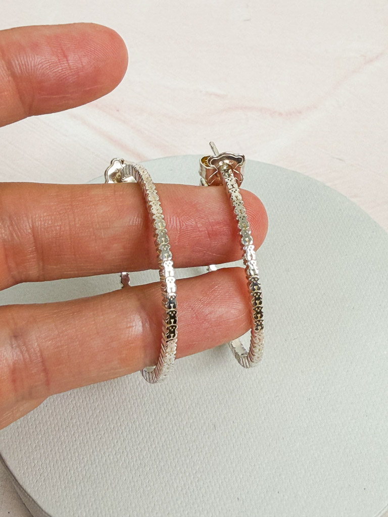 Large Silver Straight disc Earrings TOUS - 4