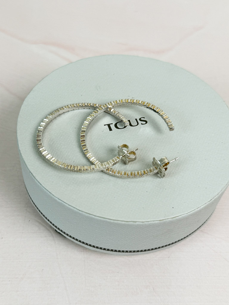 Large Silver Straight disc Earrings TOUS - 3