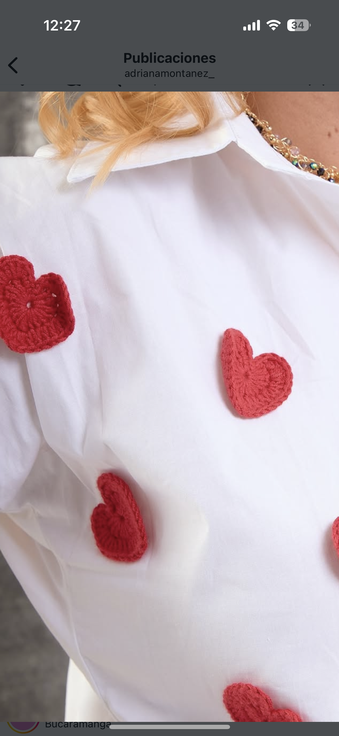 Camisa Adriana Montañez (talla Small)