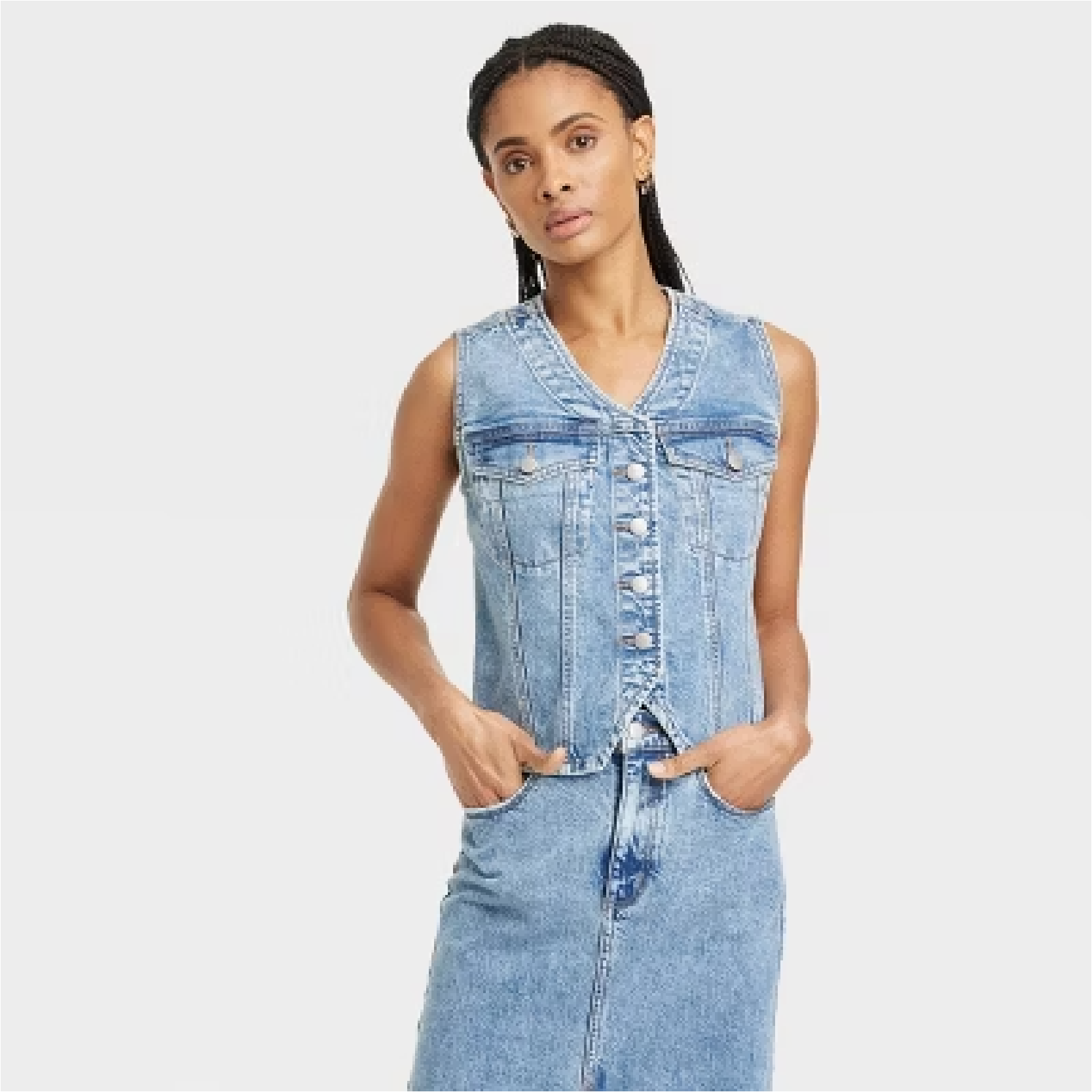 V-Neck Denim Vest – Universal Thread (talla M)