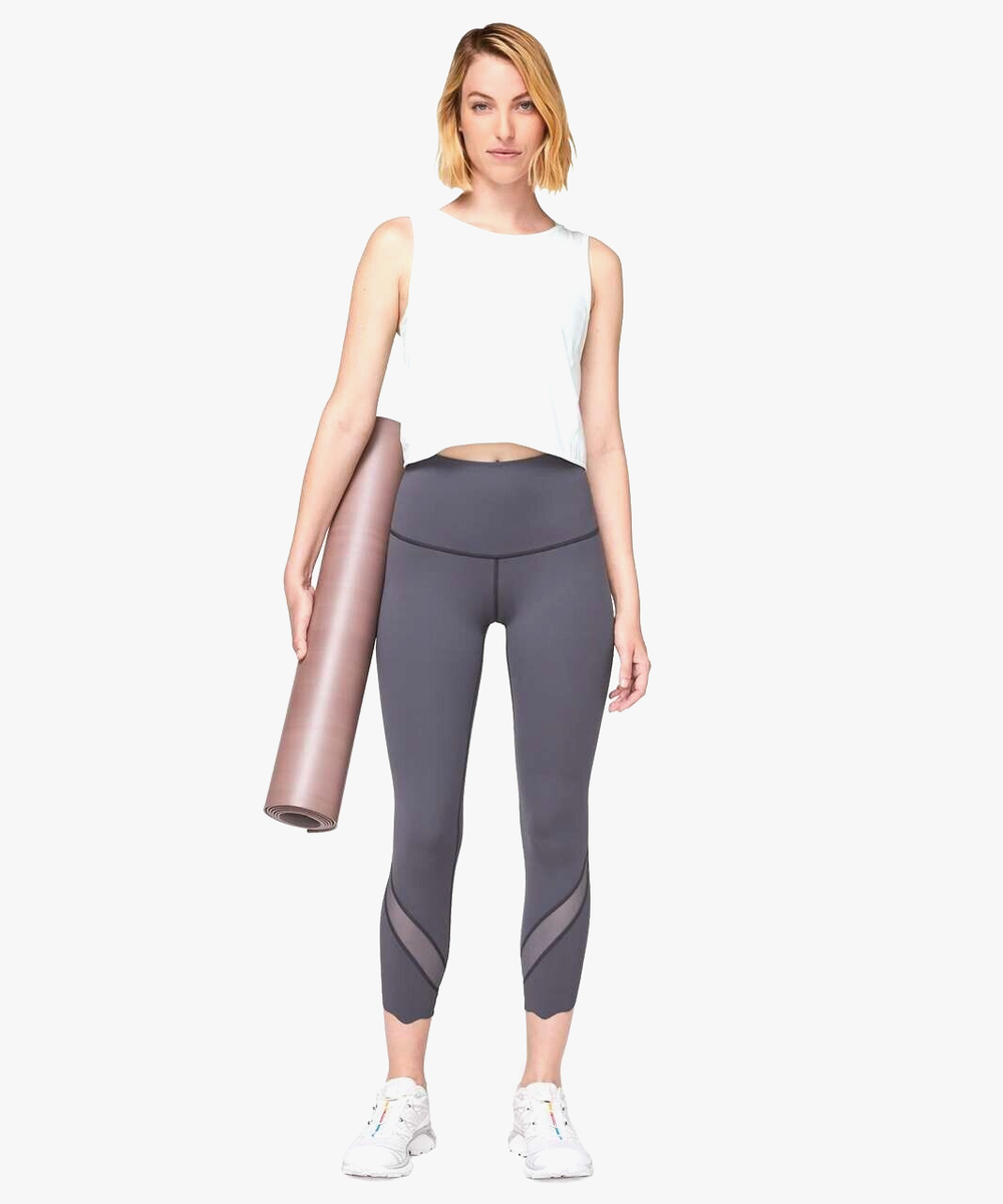 Lululemon Wunder Under Crop II *Roll Down Scallop Full-On Luxtreme 24" (talla 6)