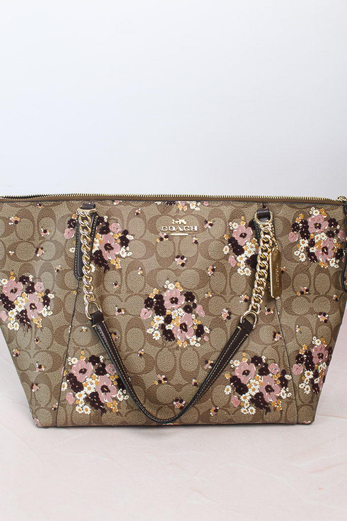Coach Tote Signature Canvas with floral