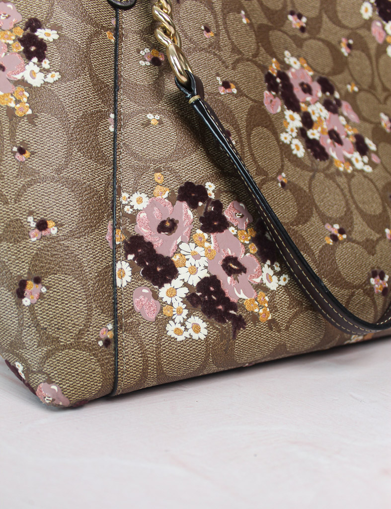 Coach Tote Signature Canvas with floral
