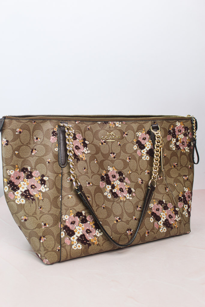 Coach Tote Signature Canvas with floral
