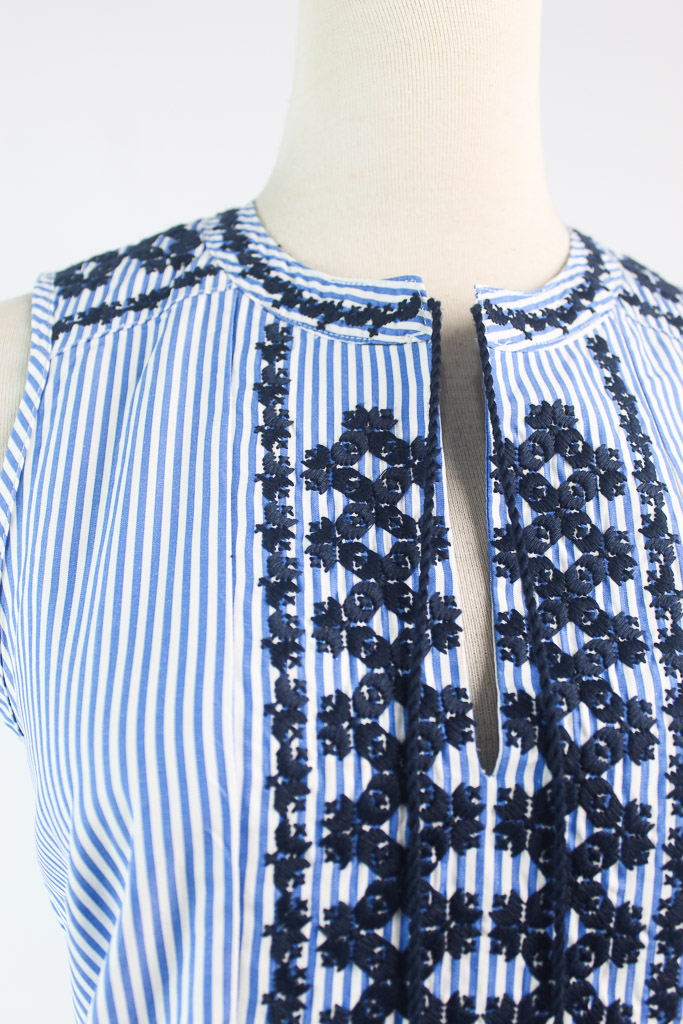 J.Crew Embroidered Striped Tank Top (talla XS) - 3