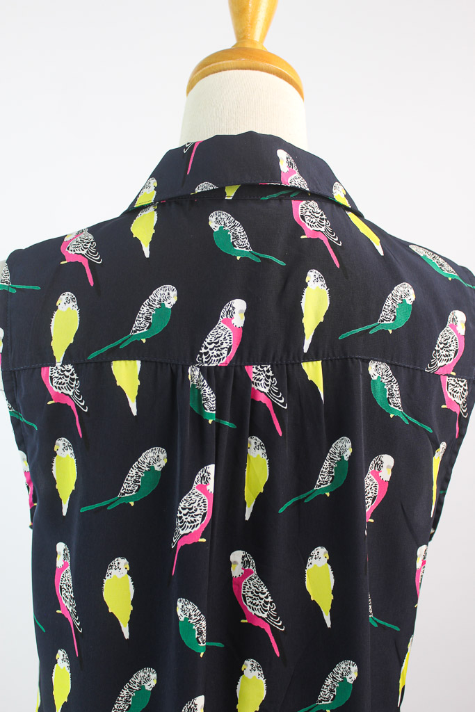 Banana Republic navy parakeet patterned dress (Talla 6)