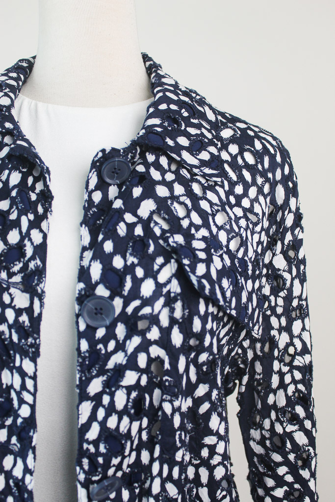 Petite Simply Vera Vera Wang Eyelet Jacket (talla L)