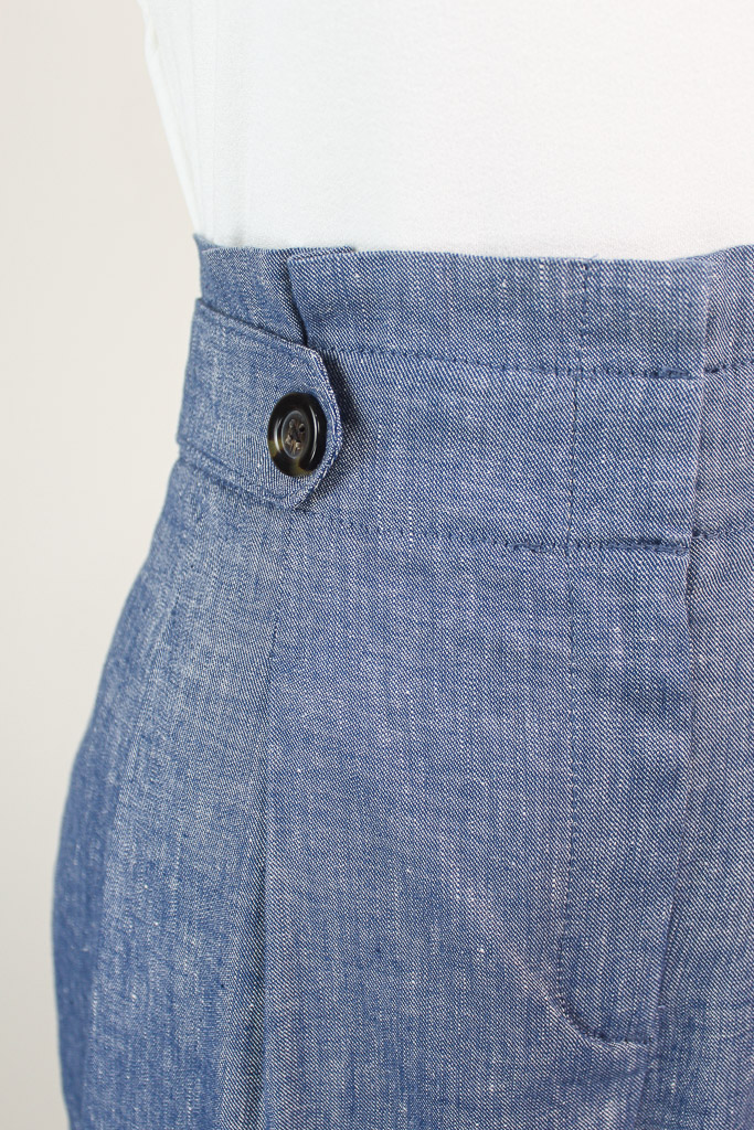 ANN TAYLOR Chambray Paperbag Ankle Pant nuevo (talla L)