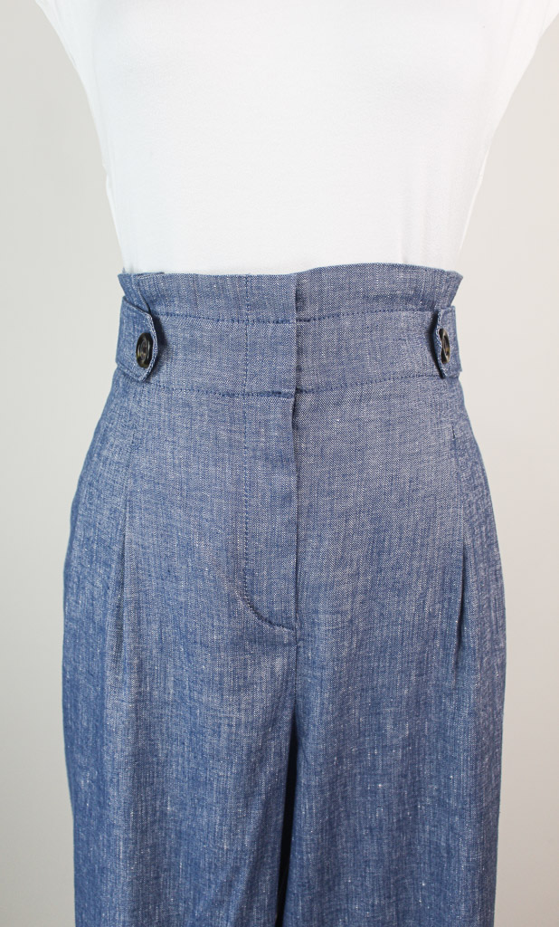 ANN TAYLOR Chambray Paperbag Ankle Pant nuevo (talla L)