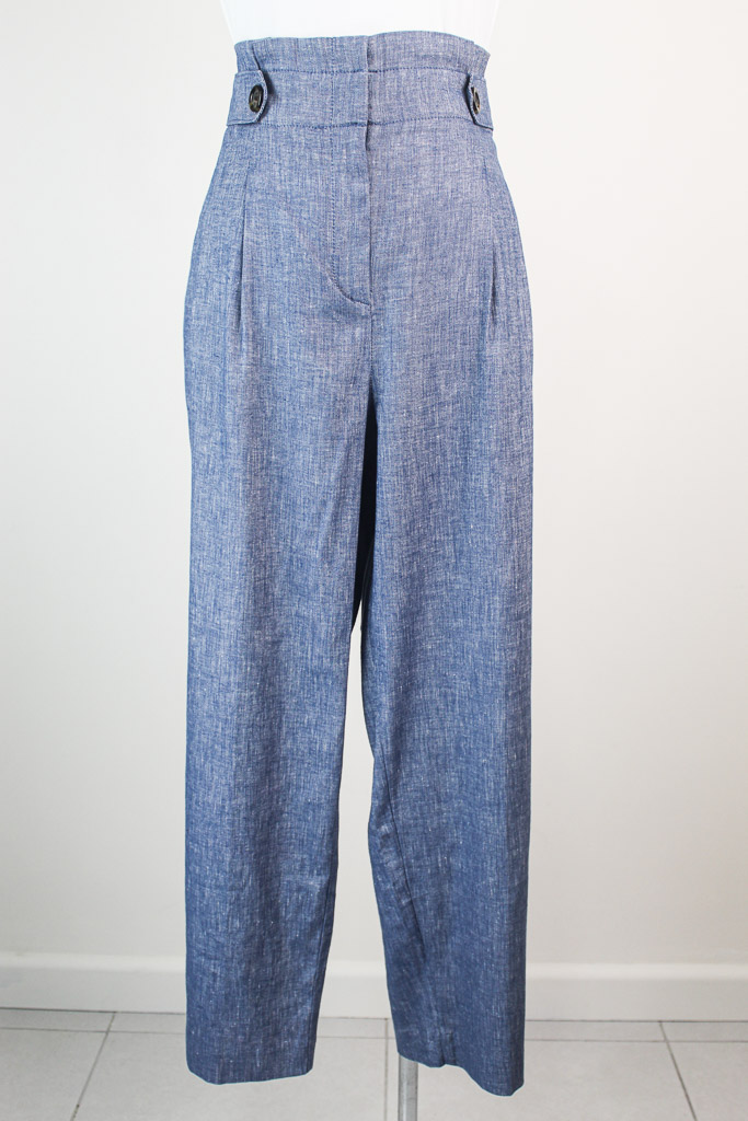 ANN TAYLOR Chambray Paperbag Ankle Pant nuevo (talla L)