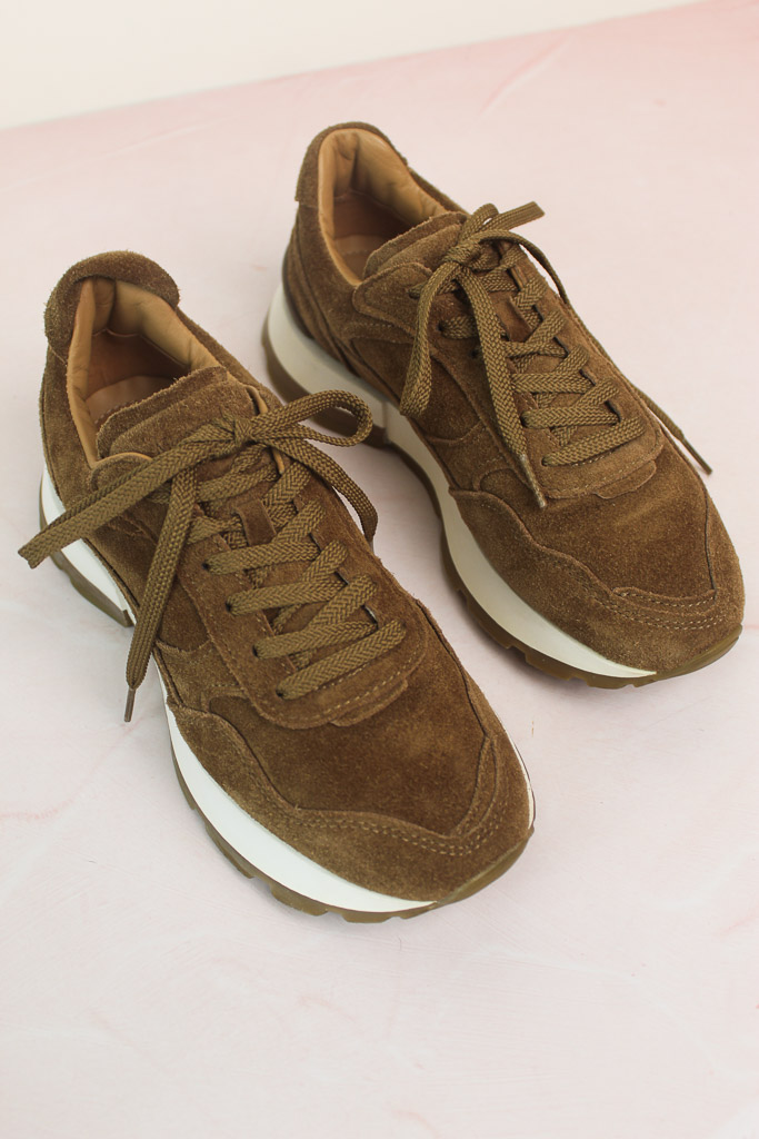 Soft split suede trainers Brown Shoes Massimo Dutti (talla 37)