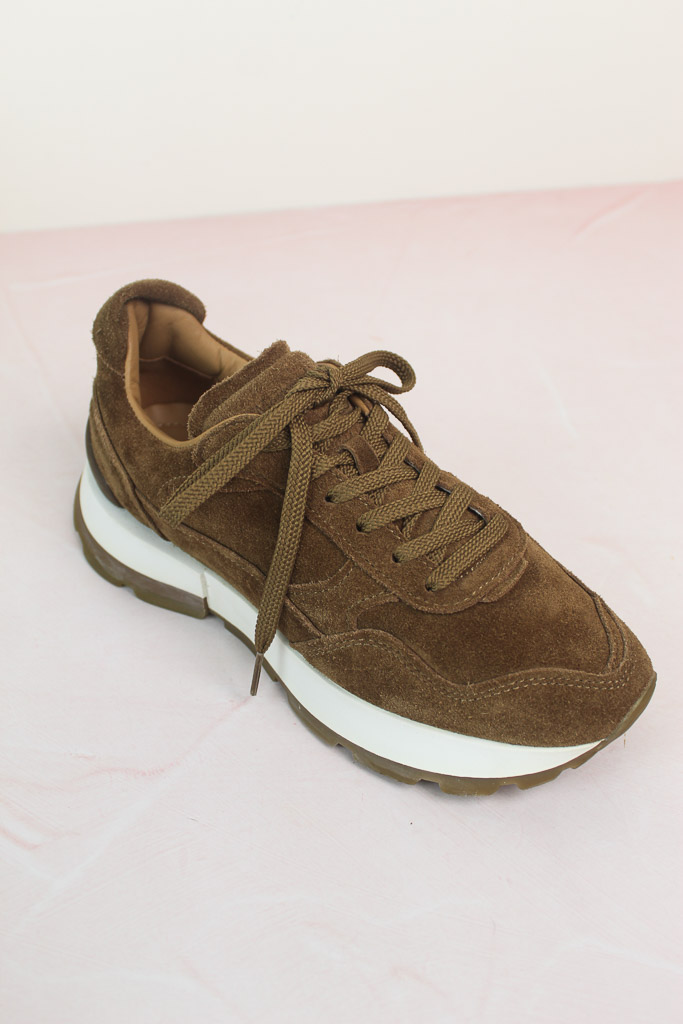 Soft split suede trainers Brown Shoes Massimo Dutti (talla 37)