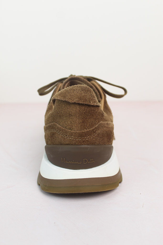 Soft split suede trainers Brown Shoes Massimo Dutti (talla 37)