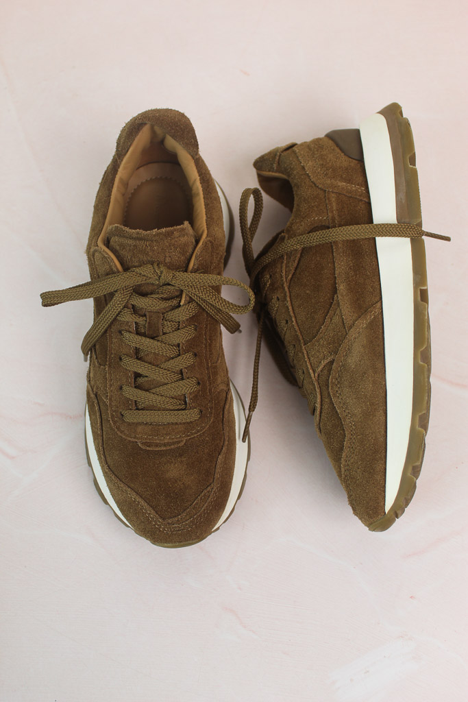 Soft split suede trainers Brown Shoes Massimo Dutti (talla 37)