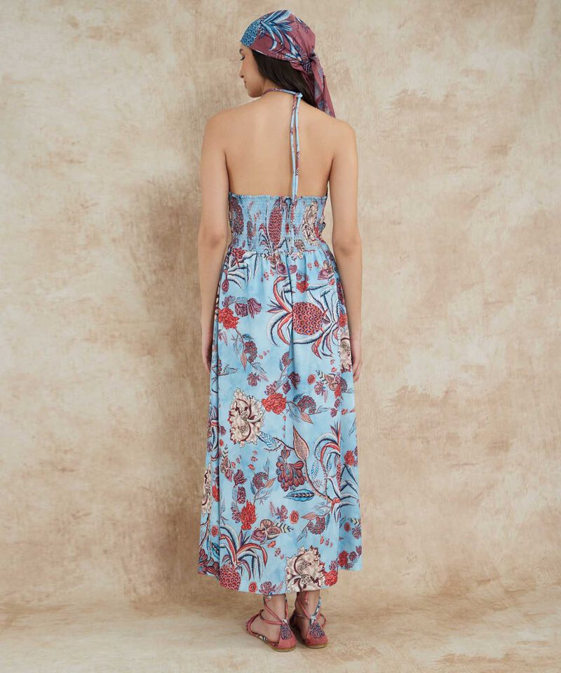 Vestido Estampado Cuello Halter Beatriz Camacho x Patprimo (talla small) - 4