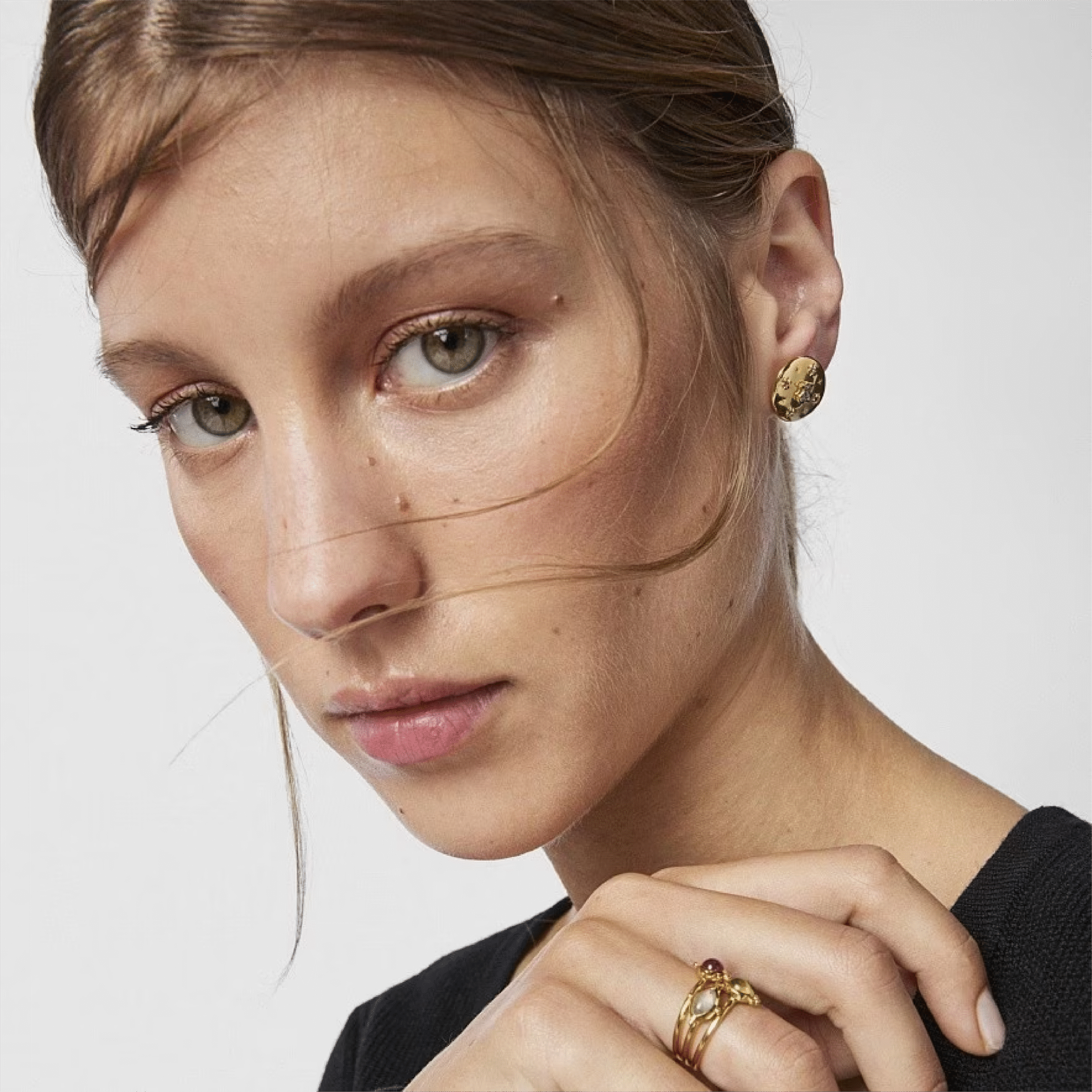 Pendientes sol con baño de oro 18 kt sobre plata y gemas Magic Nature TOUS