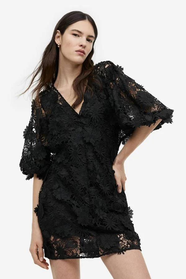 V-neck lace dress nuevo (talla M)
