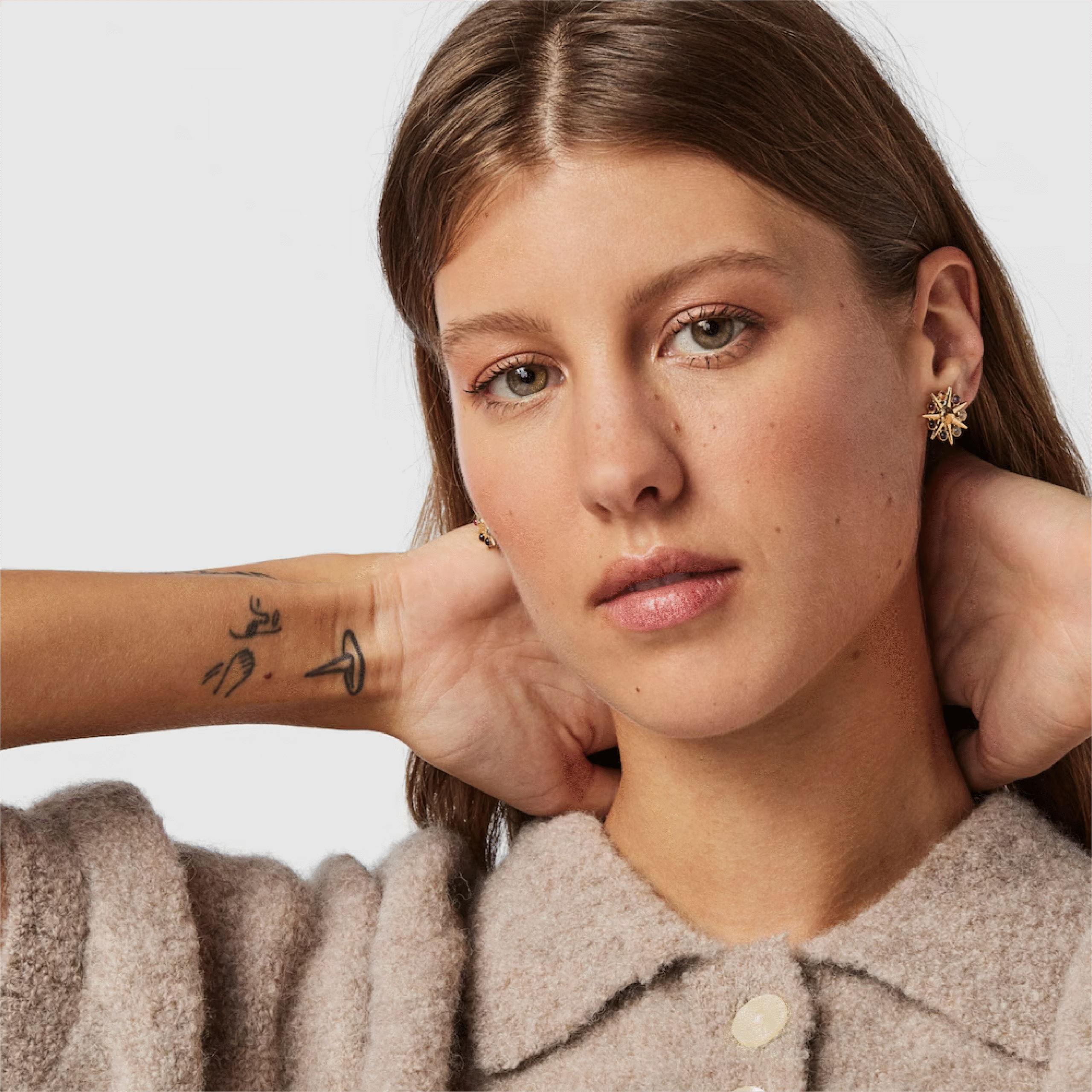 Pendientes sol con baño de oro 18 kt sobre plata y gemas Magic Nature TOUS - 2