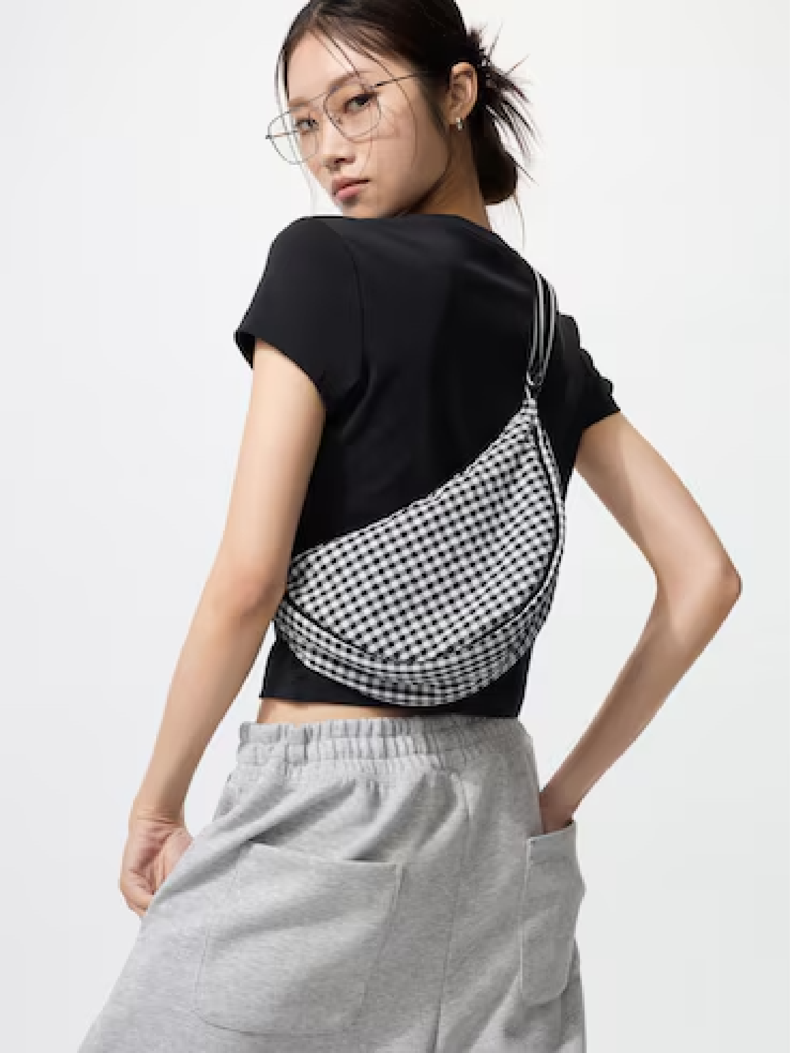 Round Mini Shoulder Bag | Gingham UNIQLO
