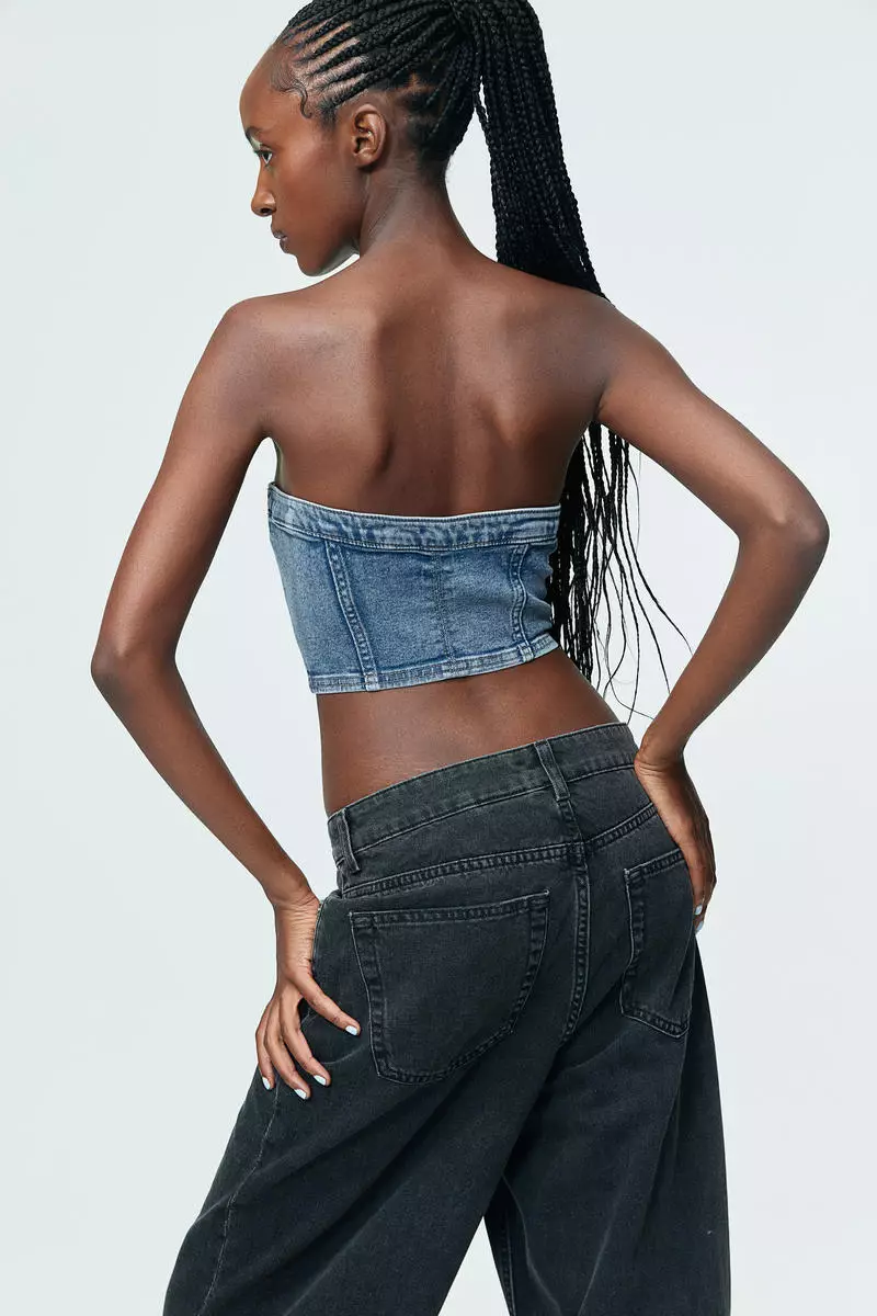 H&M Denim bustier top nuevo (talla M) - 2