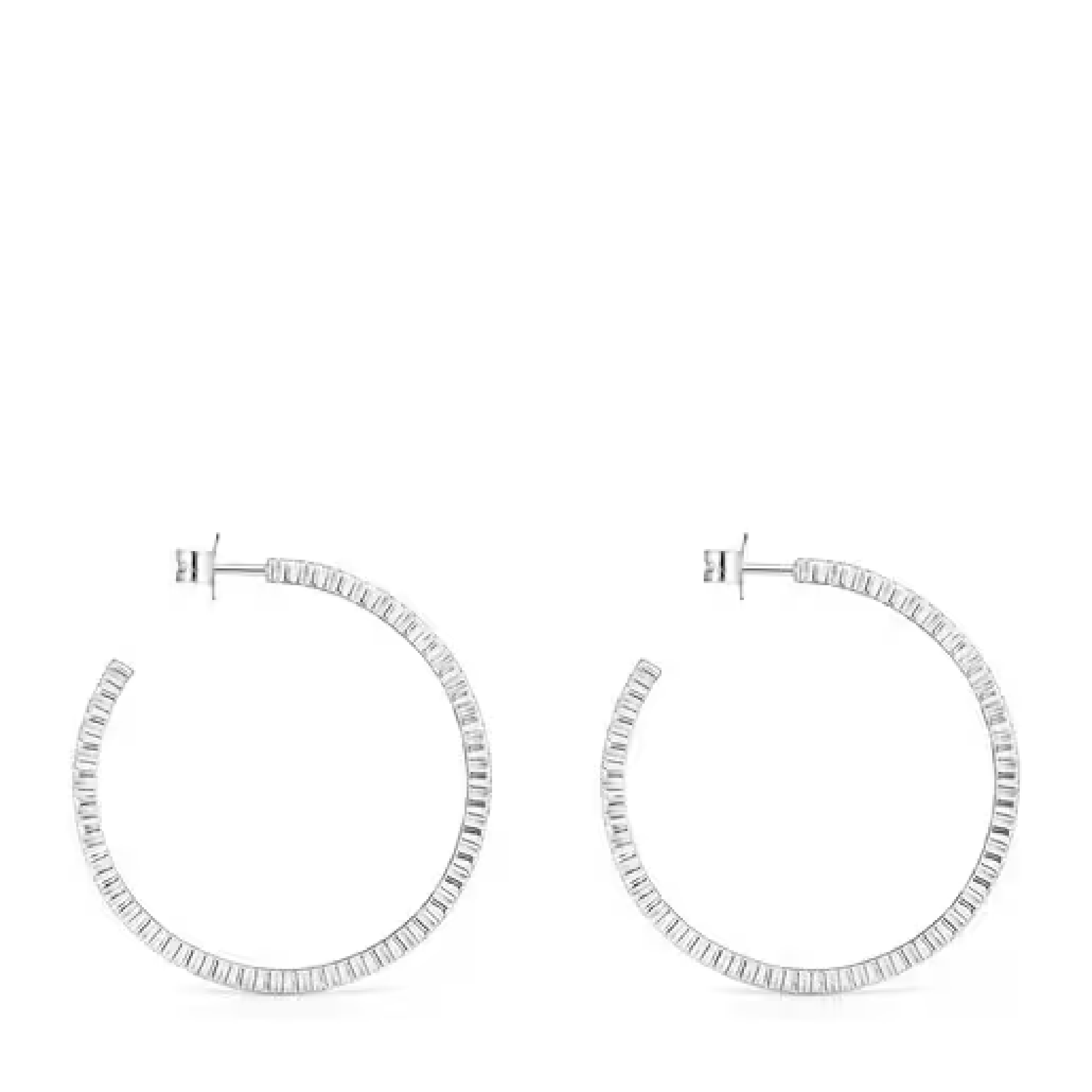 Large Silver Straight disc Earrings TOUS