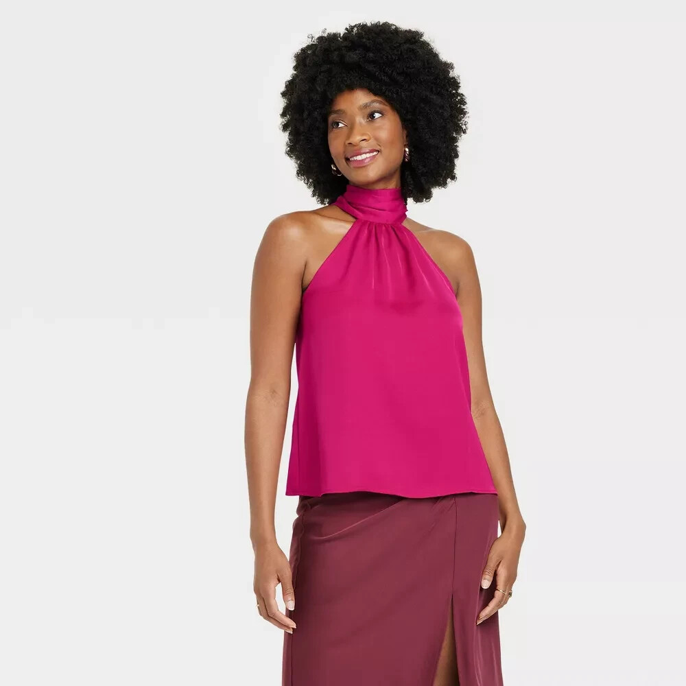 A New Day Women’s Satin Halter nueva (talla XS)