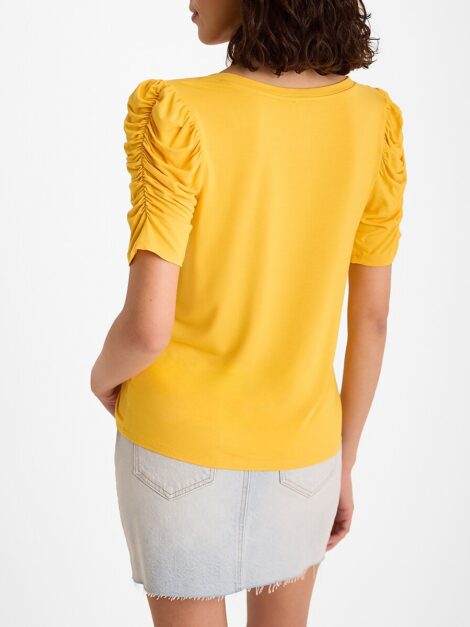 Supersoft Skimming V-Neck Puff Sleeve Tee EXPRESS (talla small) - Imagen 3