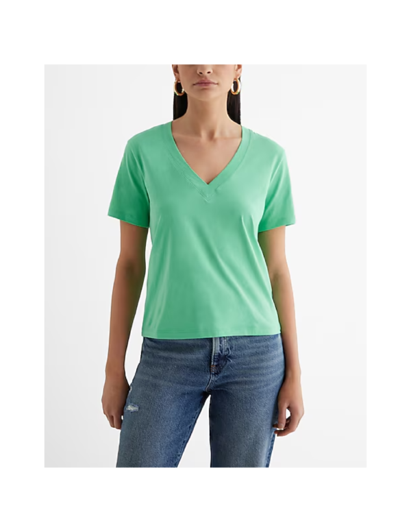 Skimming Cotton V-Neck Short Sleeve Tee EXPRESS (talla Small)