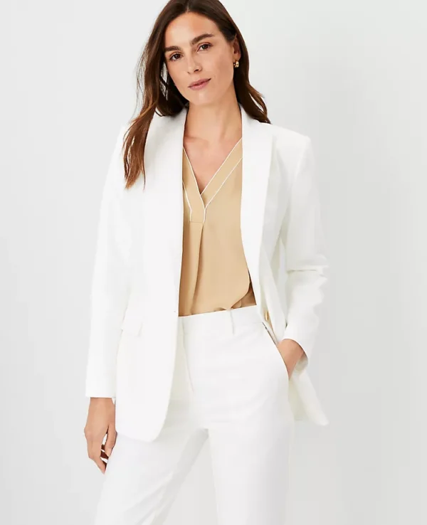 The Longline Blazer in Stretch Cotton Ann Taylor nuevo (talla 6)