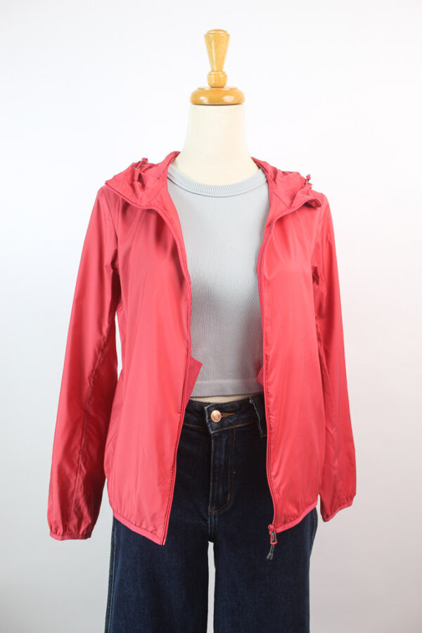UNIQLO Coral Full Zip Hooded Windbreaker (talla Small)