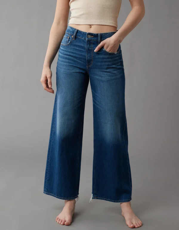 Super High rise baggy wide leg ankle American eagle (talla 2 26W)