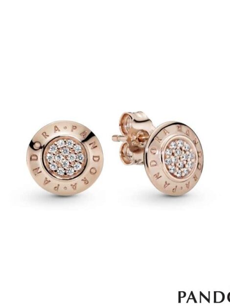 Pandora Sparkling Logo Stud Earrings - Imagen 4
