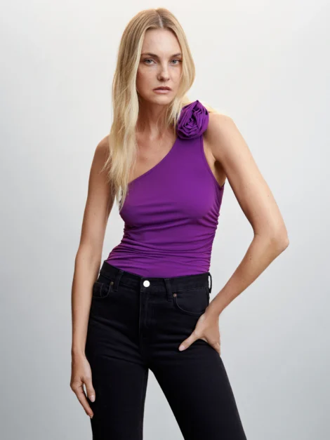 Blusa one shoulder MANGO (talla small) - Imagen 6