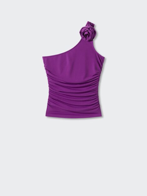 Blusa one shoulder MANGO (talla small) - Imagen 2