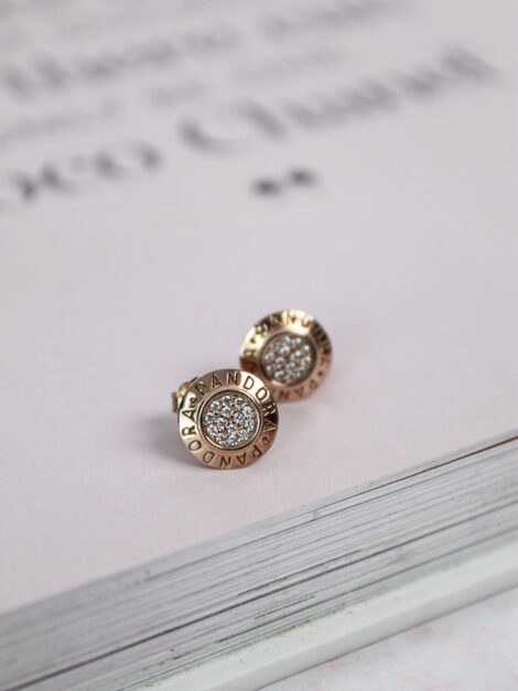 Pandora Sparkling Logo Stud Earrings