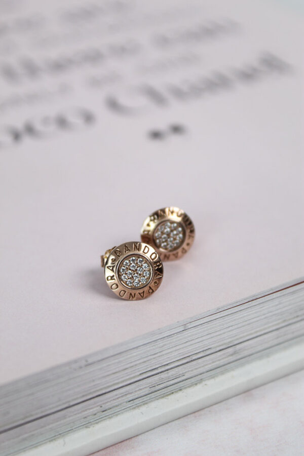 Pandora Sparkling Logo Stud Earrings