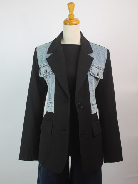 BLAZER BLACk & DENIM nuevo (talla small) - Imagen 7