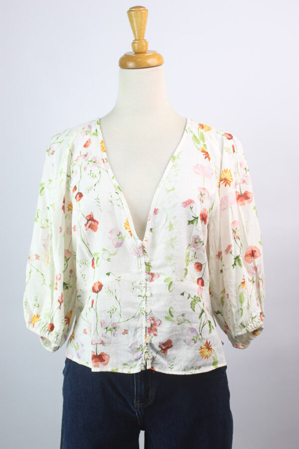 Blusa H&M linen blend (talla M)