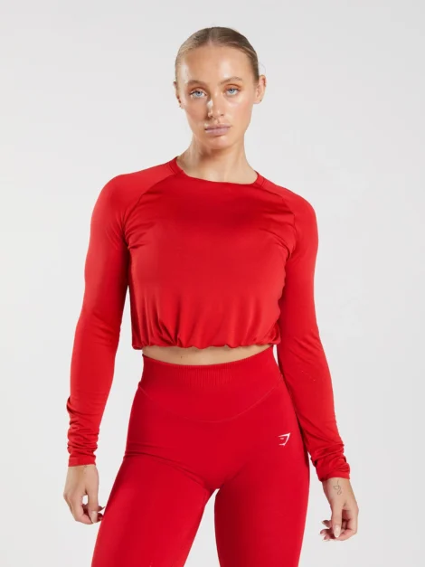 Sweat Seamless Long Sleeve Crop Top GYMSHARK (talla M)